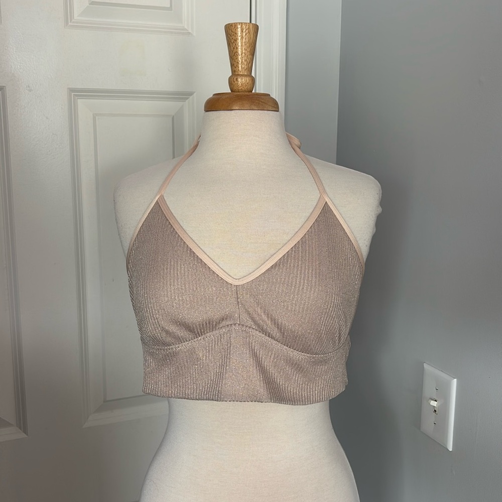 Sparkly pink crop top